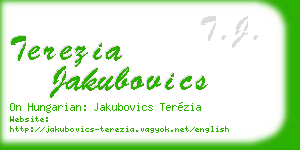 terezia jakubovics business card