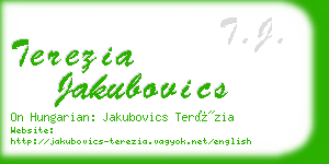 terezia jakubovics business card